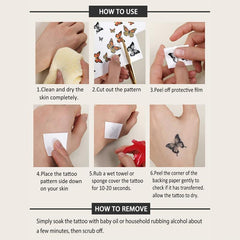 3D Butterfly Temporary Tattoo Waterproof For Girls Women