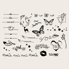 Small Pattern Tattoo Stickers for Body Parts, Long Lasting, Waterproof