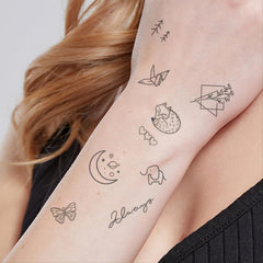 Small Pattern Tattoo Stickers for Body Parts, Long Lasting, Waterproof