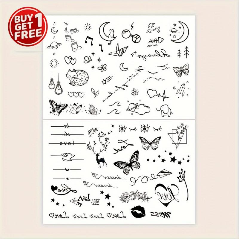 Small Pattern Tattoo Stickers for Body Parts, Long Lasting, Waterproof
