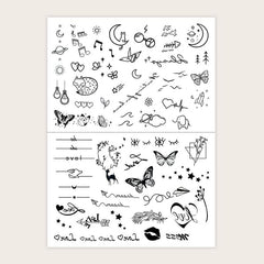 Small Pattern Tattoo Stickers for Body Parts, Long Lasting, Waterproof
