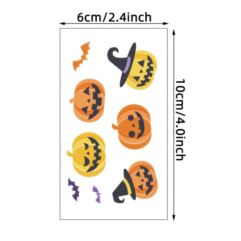 60 Sheets Halloween Makeup Temporary Tattoo Stickers Waterproof
