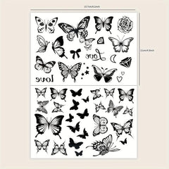 Butterfly Pattern Tattoo Stickers for Small Spaces