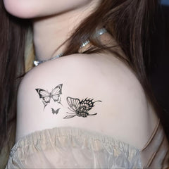 Butterfly Pattern Tattoo Stickers for Small Spaces