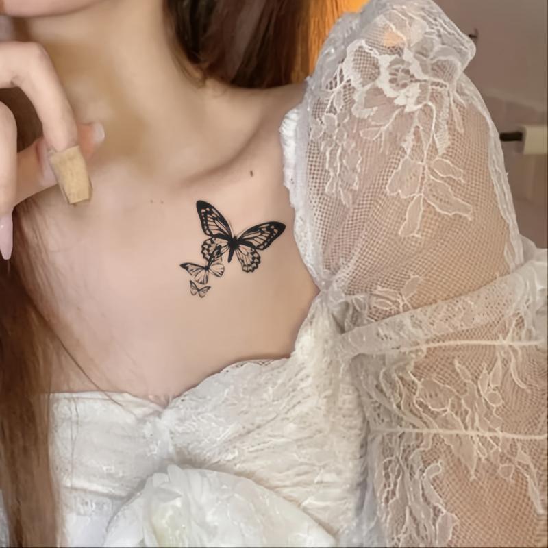Butterfly Pattern Tattoo Stickers for Small Spaces