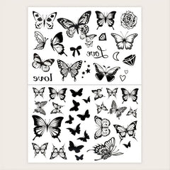 Butterfly Pattern Tattoo Stickers for Small Spaces
