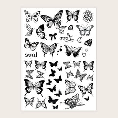 Butterfly Pattern Tattoo Stickers for Small Spaces