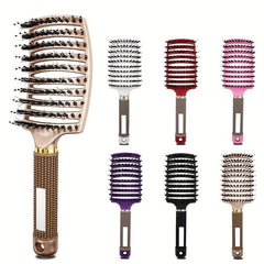 Curved Boar Bristle Hair Comb for Detangling All Hair Types