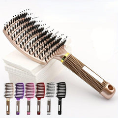 Curved Boar Bristle Hair Comb for Detangling All Hair Types