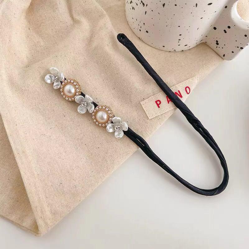 Rhinestone Hair Bun Maker with Pearls and Flowers