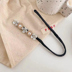 Rhinestone Hair Bun Maker with Pearls and Flowers