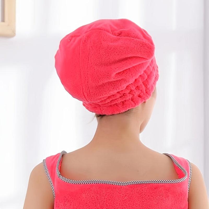 Microfiber Hair Turban Towel Absorbent Twist Turban Shower Cap