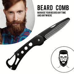 Stainless Steel Beard Comb for Men - Beard Grooming & Styling