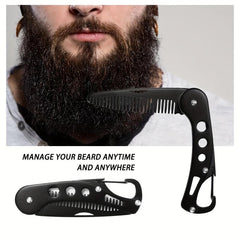 Stainless Steel Beard Comb for Men - Beard Grooming & Styling