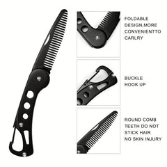 Stainless Steel Beard Comb for Men - Beard Grooming & Styling