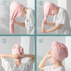 Quick Drying Microfiber Hair Towel Wrap Soft Absorbent Cap Headband