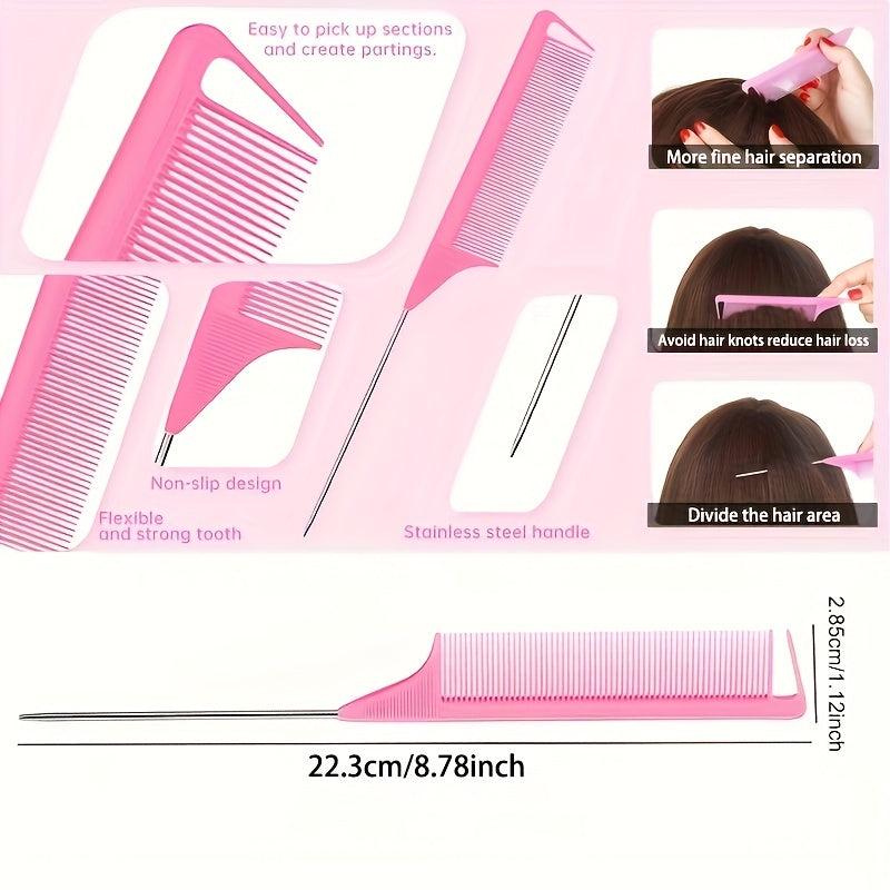 5Pcs Detangling Brush Set Cushion Nylon Bristle Shampoo Brush Dual Edge Brush