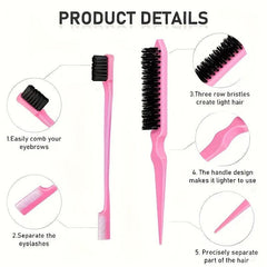 5Pcs Detangling Brush Set Cushion Nylon Bristle Shampoo Brush Dual Edge Brush