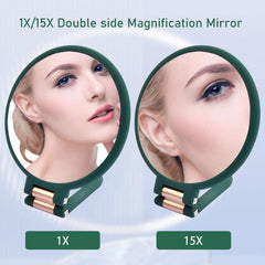 15X Magnifying Hand Held Mirror Double Side Folding Adjustable