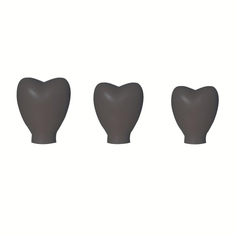 3pcs Silicone Makeup Brush Covers - Heart Shaped Travel Brush Holder