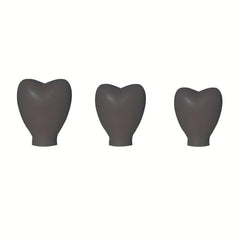 3pcs Silicone Makeup Brush Covers - Heart Shaped Travel Brush Holder