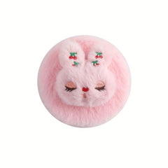 Cartoon Plush Folding Mirror Travel Portable Cosmetic Touch Up Mirror