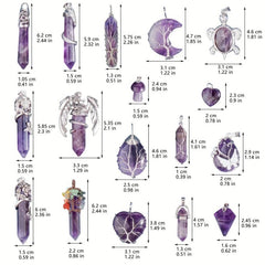 Amethysts Necklace Tree Of Life Hexagon Heart Pendant