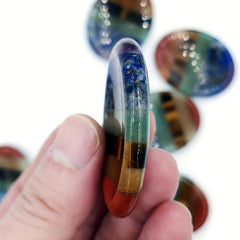 7 Chakra Crystals Healing Stones - Oval Chakra Worry Stone - Meditation Crystal