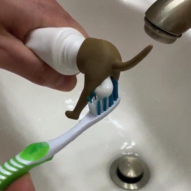 Dog Butt Toothpaste Caps - Dispenser for Pranking and Squeezing Toothpaste