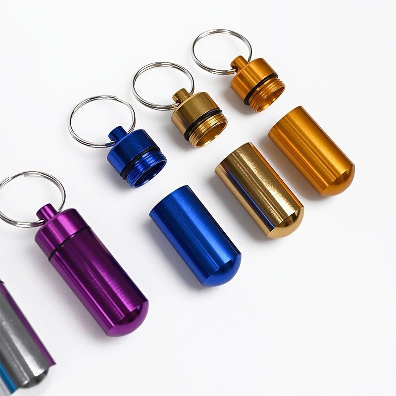 1pc Outdoor Travel Emergency Pill Bottle Aluminum Small Medicine Bottle