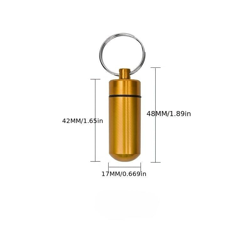 1pc Outdoor Travel Emergency Pill Bottle Aluminum Small Medicine Bottle