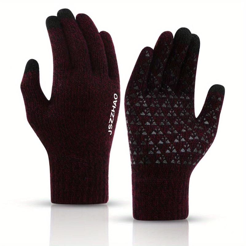 Winter Touch Screen Gloves Non Slip Warm Knit - Running Driving Hiking