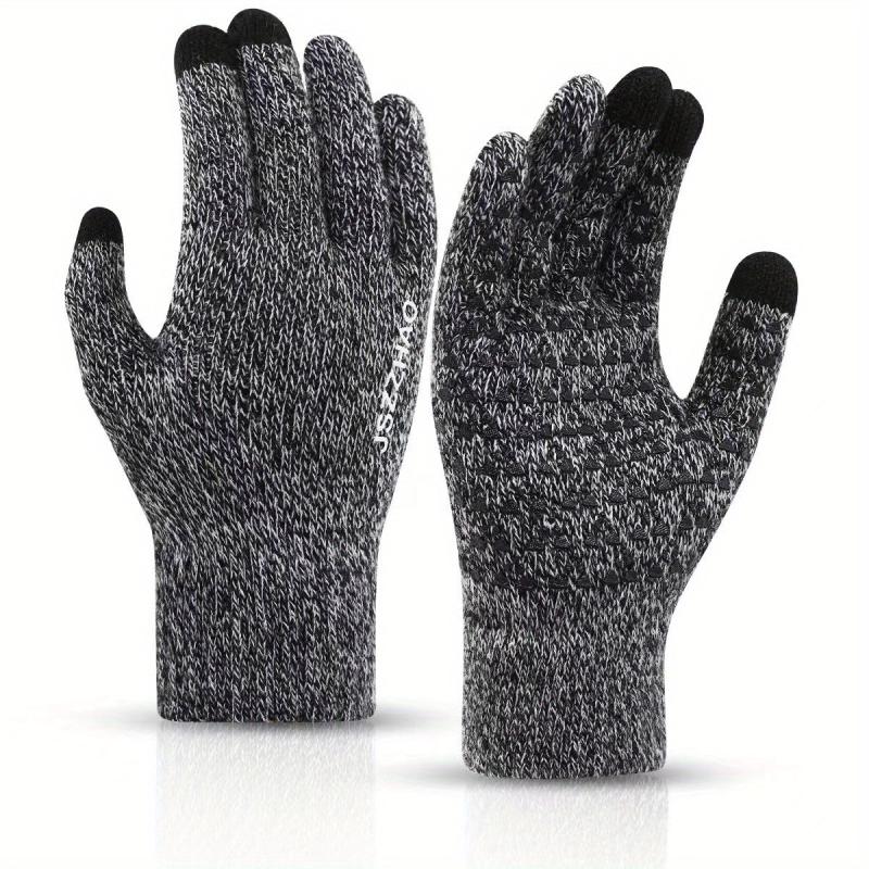 Winter Touch Screen Gloves Non Slip Warm Knit - Running Driving Hiking
