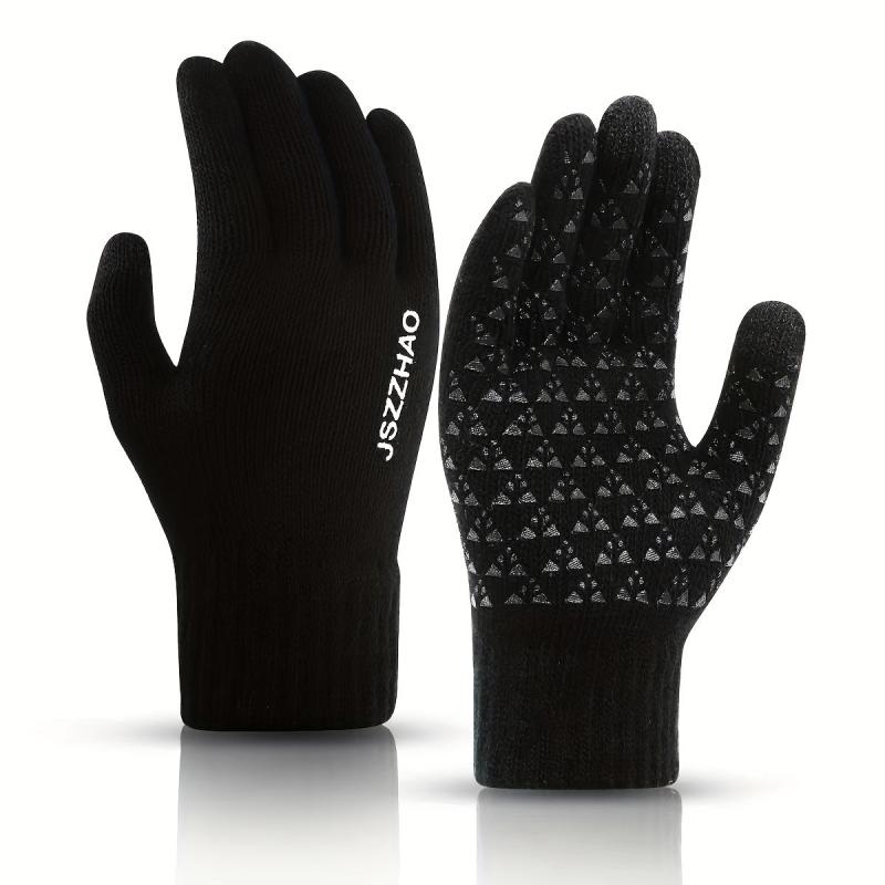 Winter Touch Screen Gloves Non Slip Warm Knit - Running Driving Hiking