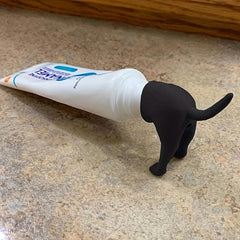 Pooping Dog Butt Toothpaste Topper Toilet Hat Fun Toy Squeezing Toothpaste Tool