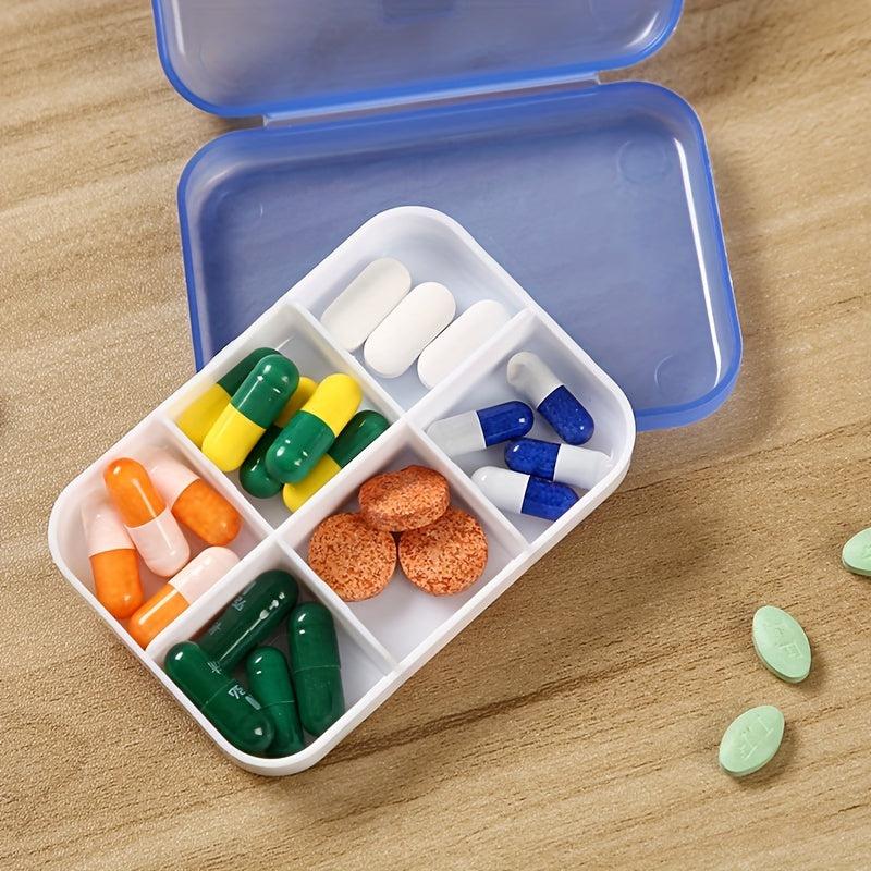 6-Grid Travel Pill Container, Large Capacity Pill Box, Portable Medicine Case