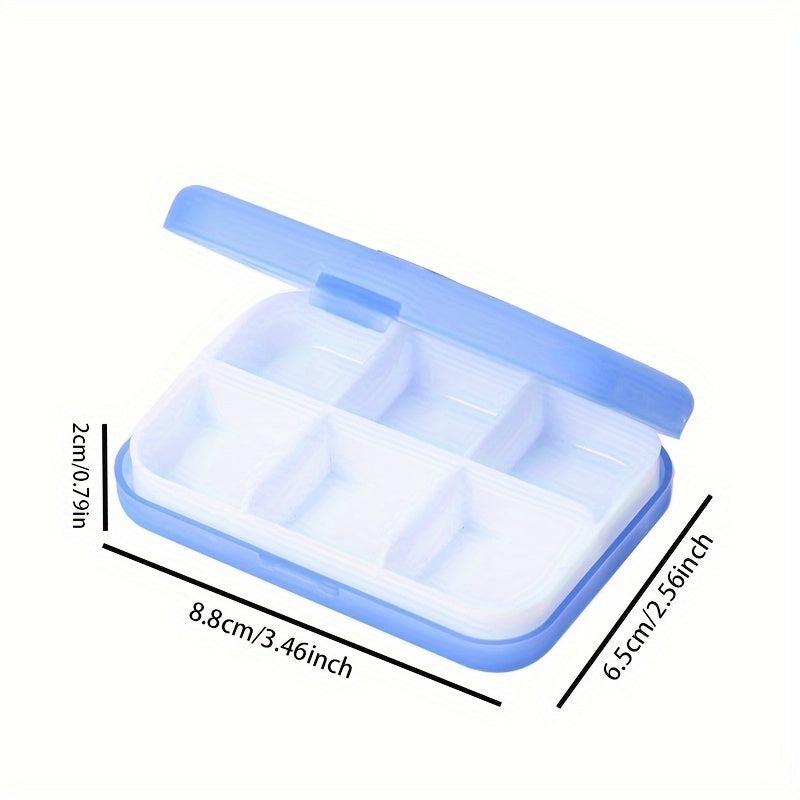 6-Grid Travel Pill Container, Large Capacity Pill Box, Portable Medicine Case