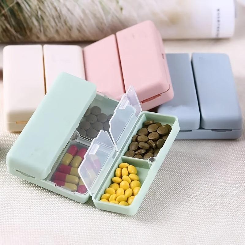 Magnetic Cartridge Mini Fold Portable Pill Box 7 Cell Magnetic Button