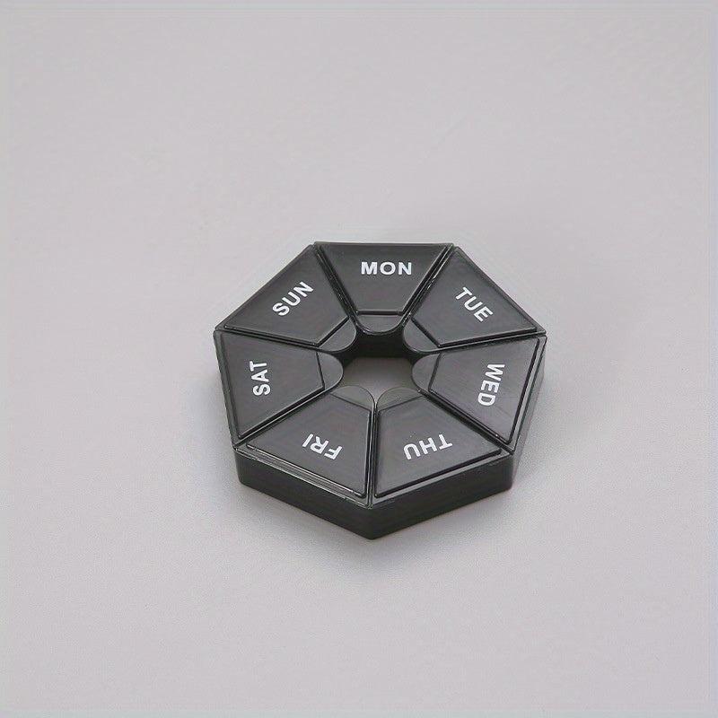 Mini Round Pill Box 7 Days Medicine Organizer Container Cases