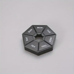Mini Round Pill Box 7 Days Medicine Organizer Container Cases