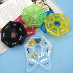 Mini Round Pill Box 7 Days Medicine Organizer Container Cases