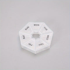 Mini Round Pill Box 7 Days Medicine Organizer Container Cases