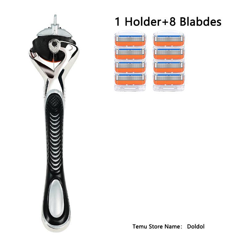 5 Layers Reusable Safety Razor Classic Shaving Stainless Steel Blades Set