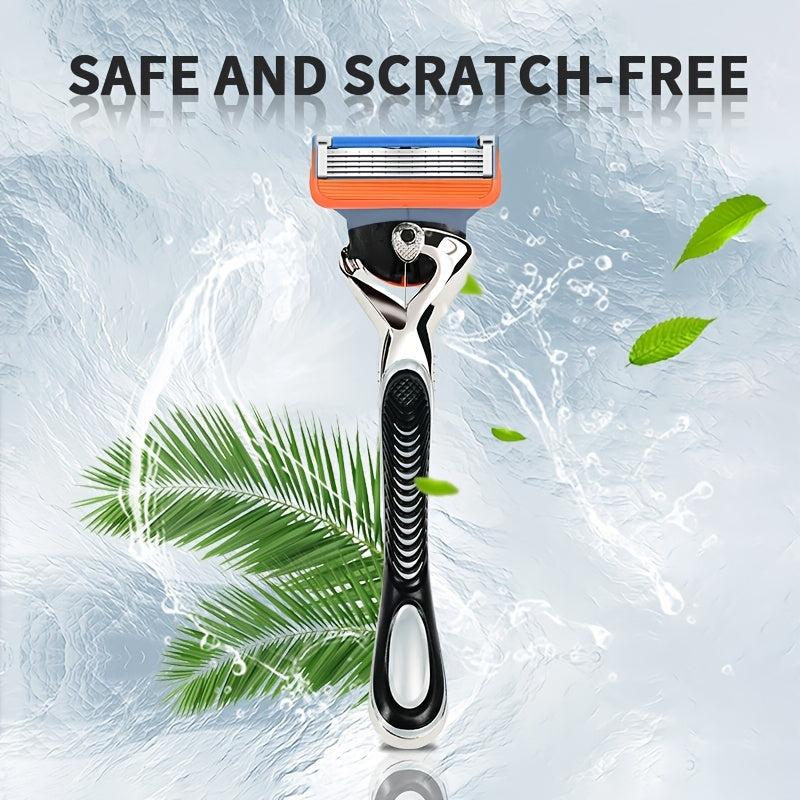5 Layers Reusable Safety Razor Classic Shaving Stainless Steel Blades Set