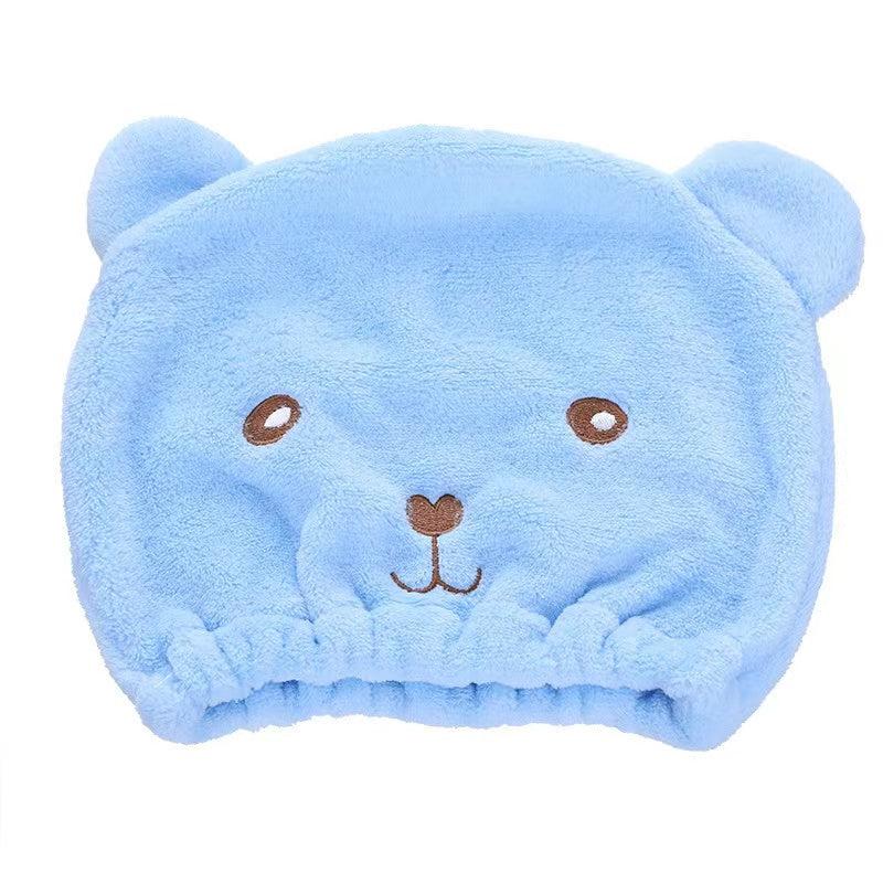 Cartoon Bear Dry Hair Cap Absorbent Towel Wrapped Hair Shower Cap