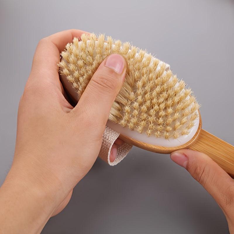 Wooden Back Scrubber Long Handle Bath Sponge Soft Mesh Body Bath Brush