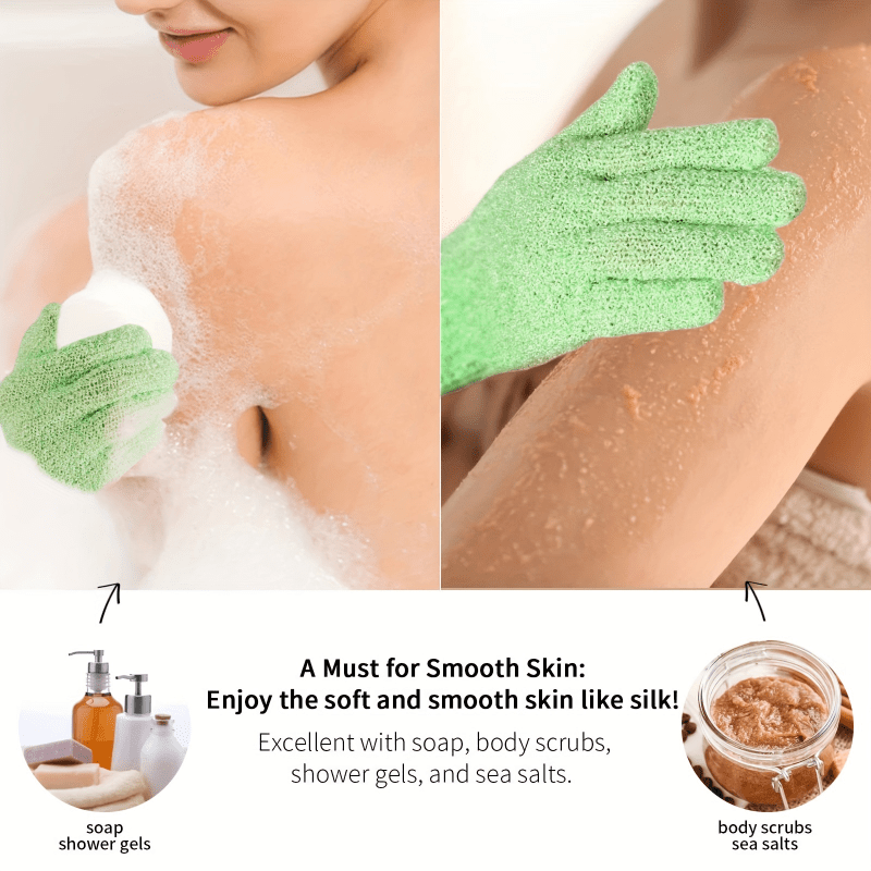 10pcs Exfoliating Shower Gloves Bath Mitt Double Sided For Spa Massage Scrubs