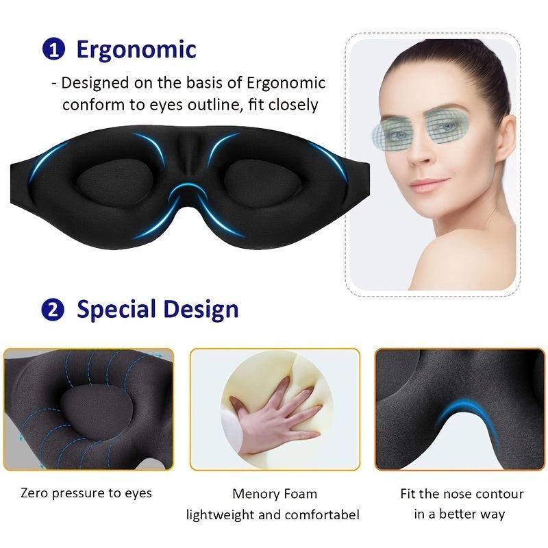 1pc Contoured Cup Sleep Mask Blindfold