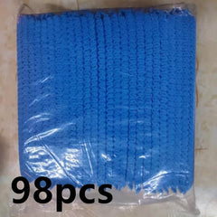 98pcs Disposable Non Woven Shower Cap Elastic Dust Cap Pink