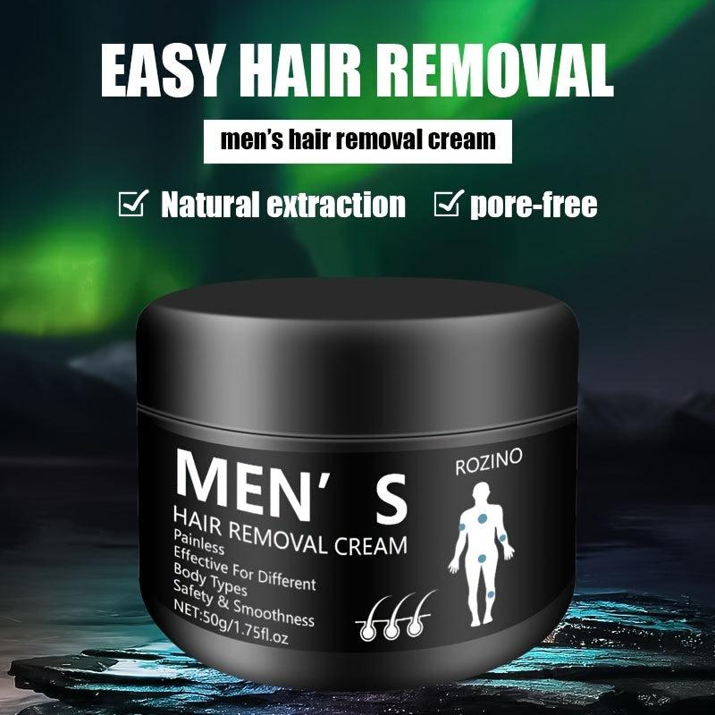 Men's Hair Removal Cream for Beards & Body, Gentle & Skin-Friendly